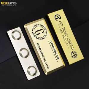 パーソナライズされた長方形ステンレス鋼ネームプレートカスタムロゴレーザーカット磁気ネームバッジ制服磁気ネームプレートブランク - Product Image 3