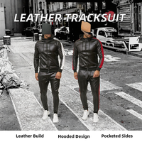 Ensemble deux pièces grande taille personnalisé : veste coupe-vent zippée et survêtement streetwear pour moto en extérieur, coupe-vent à capuche