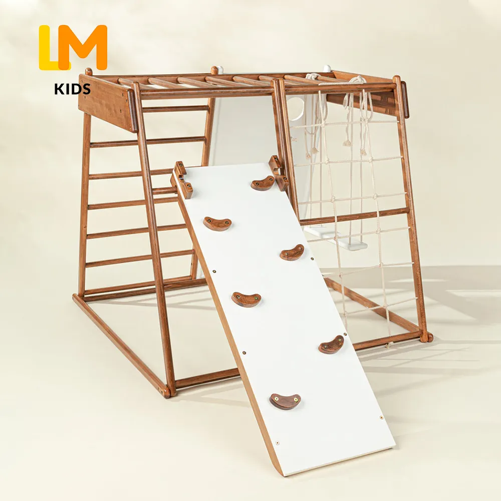 Aire de jeux intérieure en bois Montessori pour bébé, jouet classique, avec cadre d'escalade, pour les tout-petits,