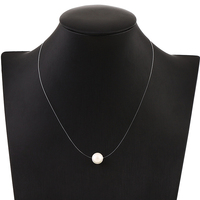 Collier tendance en alliage de zinc plaqué argent avec chaîne corde et pendentif coquillage géométrique pour enfants, vente en gros