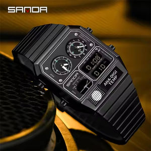 SANDA 3192 Relógio Eletrônico para Homens Juventude e Lazer Multi Funcional Temperatura <span class=keywords><strong>Gauge</strong></span> Cronômetro Timing Electronic Watch - Product Image 3