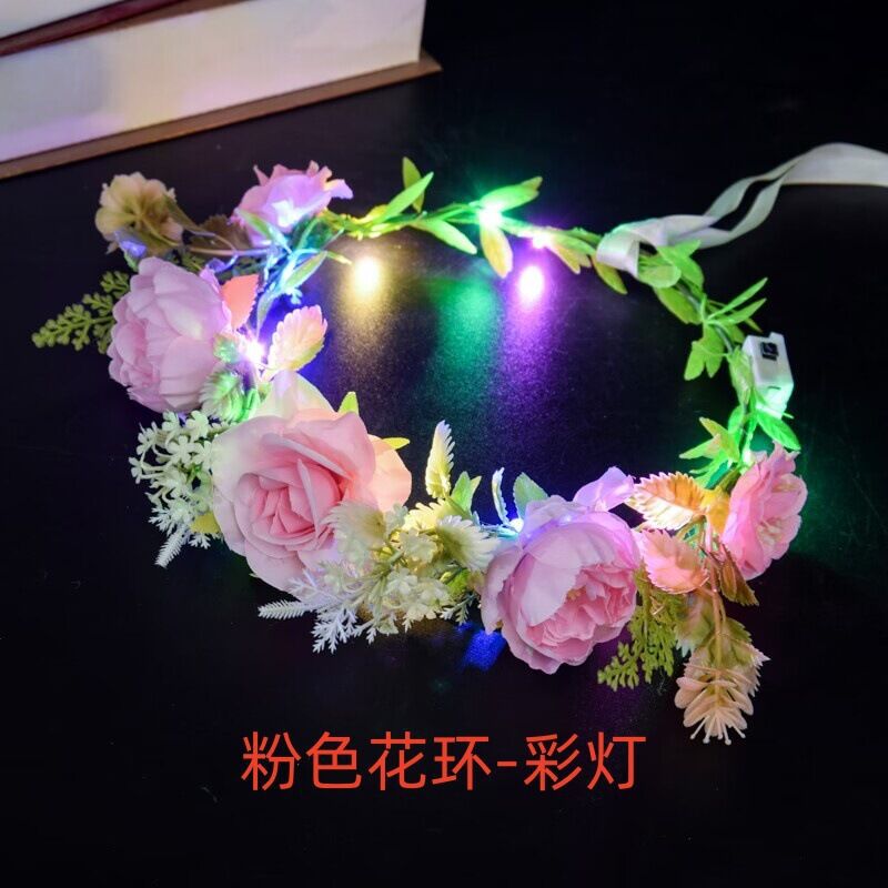 Nouvelles lumières éblouissantes en couronne rose