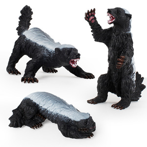 Xinhen Modello di Orso Gelso (Honey Badger) del Mondo Selvatico, Giocattolo Cognitivo in Plastica Solida per Bambini, Ornamento - Product Image 2