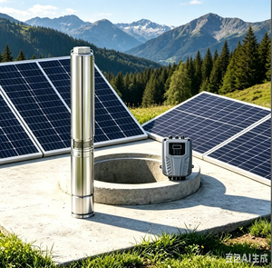 ปั๊มบ่อน้ำลึกพลังงานแสงอาทิตย์600W ปั๊มแบบเจาะใต้น้ำยกสูง DC72V โรงงาน SN - Product Image 1