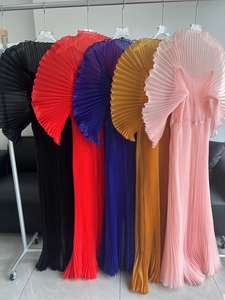 Nouvelle <span class=keywords><strong>Robe</strong></span> Longue Plissée Élégante pour <span class=keywords><strong>Femme</strong></span> Été, <span class=keywords><strong>Grande</strong></span> <span class=keywords><strong>Taille</strong></span> Décontractée pour Fête, en Mousseline <span class=keywords><strong>de</strong></span> Soie Couleur Unie Hautement Durable - Product Image 4