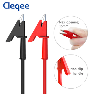 Cleqee P1037 4Mm Steker Pisang Ke Buaya Klip Uji Memimpin Kit Klem Buaya Multimeter Kabel 1M Kawat 1000V/15A - Product Image 4