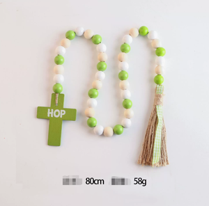 DAMAI Wholesale Easter Decor Wooden Bead Strands Strands Wreaths Rabbit Wooden Signs Supplies for Home Party Decoration - Product Image 4