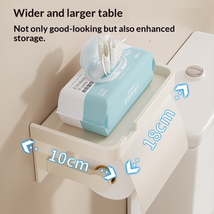 Porte-<span class=keywords><strong>papier</strong></span> toilette <span class=keywords><strong>mural</strong></span> moderne en aluminium blanc crème, écologique, pour salle de bain d'hôtel - Product Image 4