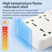 Regleta de Enchufes Universal NYT con 4 Tomas de Corriente (Estándar Europeo), 3 USB + 1 Tipo-C, Protección Contra Sobrecarga, P0720 MAX250W, ABS