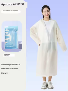 Chubasquero PE desechable impermeable alargado de espesor para adultos para hombres, mujeres, niños, emergencia, senderismo al aire libre, equitación, Camping - Product Image 2