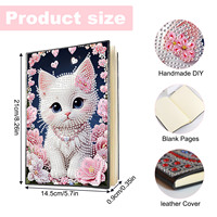Kit de Cuaderno de Pintura de Diamantes 5D, Set Completo de Manualidades con Diamantes de Imitación, Libro de Arte de Diamantes en Blanco para Manualidades Hechas a Mano