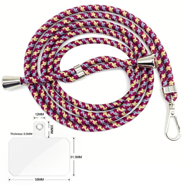 Luxury Metal Women Phone Lanyard Woven Rope Strap Adjustable Nylon Polyester Crossbody Shoulder Neck Lanyards for Cell Phones