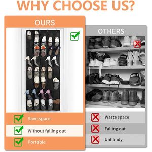 Foldable Large Pockets Door <b>Rack</b> <b>Wall</b> Shoe <b>Storage</b> Bag Organizer Non-woven Fabric for Men Women Kids for Clothing - Product Image 1