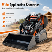 Chargeuse compacte sur chenilles FULCORE avec moteur Kubota, panneau de commande à joystick, godet de 0,12 m³ pour travaux en verger