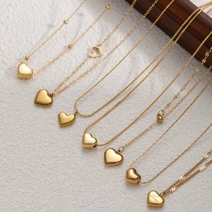 Kalung liontin lapis emas 18K baja tahan karat, kalung elegan modis gaya Korea untuk pabrik wanita 2025 - Product Image 1