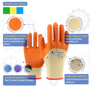 Guanti in Lattice Increspato XINGYU 10 Gauge Semi-Immergibili, Logo Personalizzabile, per Giardinaggio, Lavoro, Comfort e Durabilità, Guanti di Sicurezza in Lattice Increspato - Product Image 5