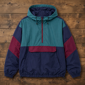 Blouson Bomber Homme Personnalisé Color Block Demi-Zip Polyester/Coton Léger Décontracté Streetwear Extérieur Vente en Gros - Product Image 2