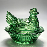 Pot à bonbons ovale en verre irisé, style poule vintage, en verre cristal, pour décoration de table et rangement alimentaire, vente en gros usine