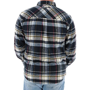 <strong>Men's</strong> Button Down Shirts Regular Fit Long Sleeve Casual Grey Red Plaid Cotton Flannel Shirts - Product Image 4