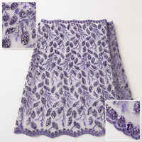 Tissu en dentelle brodée en maille tissée 150D avec perles et tubes, tissu pour chemises, broderie de mode avec paillettes, tissu en dentelle 100% polyester pour vêtements