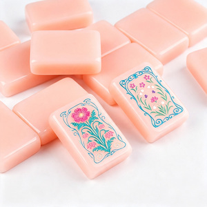 Fichas de Mahjong Acrílicas con Patrón Floral Rosa Americano, 160 Piezas, Juego para Regalo, Hechas a Mano en China - Product Image 5