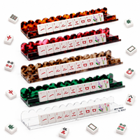 Zhongyixin Lot de 4 supports pour tuiles de mahjong en acrylique, couleur écaille de tortue, poussoirs de tuiles de mahjong américain, style classique