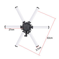 Lampu cincin LED enam lengan RGB 54W, lampu cincin LED dengan kaki Tripod untuk merias Video Live Streaming Selfie, lampu fotografi