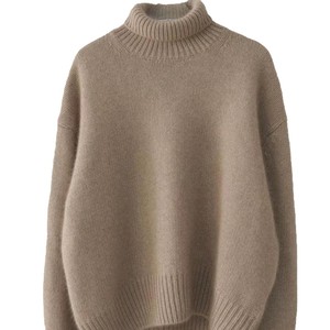 Pull-over en tricot à <span class=keywords><strong>col</strong></span> <span class=keywords><strong>roulé</strong></span> épais et ample pour <span class=keywords><strong>femme</strong></span>, style vintage, automne-hiver, décontracté - Product Image 6