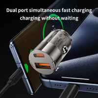 Adaptateur de chargeur de voiture USB C 65W Mini et alliage de zinc allume-cigare chargeur USB charge rapide PD QC 3.0 USB C chargeur de téléphone de voiture
