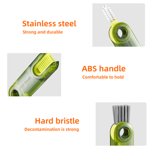 Lot de 3 brosses de nettoyage en silicone 3-en-1, pour bouteilles à col étroit, couvercles de tasses, bouteilles d'eau de sport, vases en verre, maison et cuisine - Product Image 6