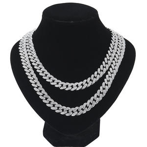 Hip Hop Liga Colar 16 "18" 20 "22" Comprimento Cuban Link Cadeia Colar Completo Diamante de Homens Mão Cadeia Jóias Presente - Product Image 6