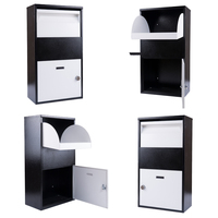 Boîte aux lettres murale en métal noir, antivol, durable, pour extérieur, avec serrure intelligente, pour usage résidentiel