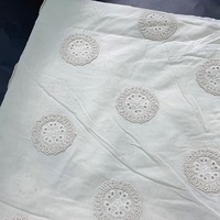 Tissu en maille florale respirant, soluble dans l'eau, 100% coton, dentelle pour robe brodée ou hawaïenne, tissu en coton pour broderie