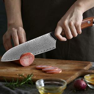Couteau de Chef Professionnel 8 pouces en Acier Damas à Haute Teneur en Carbone, Lame Courbée Tranchante avec Manche Riveté, pour Découpe de Viande et Tranchage en <span class=keywords><strong>Cuisine</strong></span> - Product Image 5