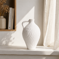 Vase en céramique de porcelaine blanche de luxe fait main, style Art déco, pour la décoration de table, les arrangements floraux et la décoration du salon
