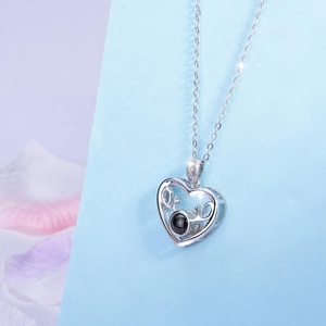 925 de Plata de Ley 100 idiomas que <span class=keywords><strong>te</strong></span> amo de asta de ciervo collar - Product Image 5