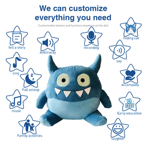 Cuscino Personalizzato a Forma di Piccolo Mostro, Bambola Monocolore, Giocattolo in Peluche con Illuminazione LED, Imbottitura in Cotone PP, Design Ricamato a Rete - Product Image 2