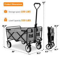 Chariot pliable léger CE, capacité de 220 lb, chariot à pliage rapide, chariots pliants avec roues, pliable