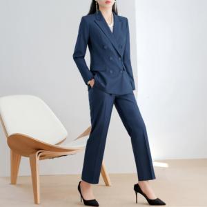 Diseño clásico <span class=keywords><strong>de</strong></span> color negro elegante <span class=keywords><strong>de</strong></span> doble botonadura Formal Casual Office Jacket Ladies Blazers <span class=keywords><strong>para</strong></span> <span class=keywords><strong>mujer</strong></span> - Product Image 4