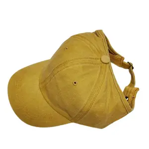 Kadınlar özel yaz güneş spor nefes beyzbol şapkası üst yarım boş yıkanmış pamuk Visor şapkalar boş düz baba şapka