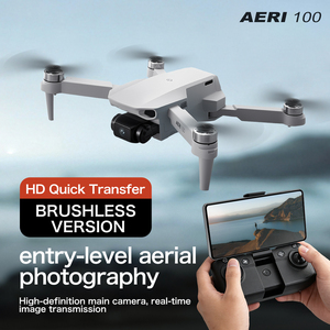 Mini drone Aeri 100 2.4G pas cher avec flux optique, maintien d'altitude, moteur brushless, caméra double 4K, WiFi FPV, RC UAV avec lunettes VR, quadricoptère - Product Image 2