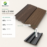 Panneaux muraux extérieurs en WPC à grain de bois 3D gaufré, imperméables, structure robuste à 3 niveaux, 148*21mm