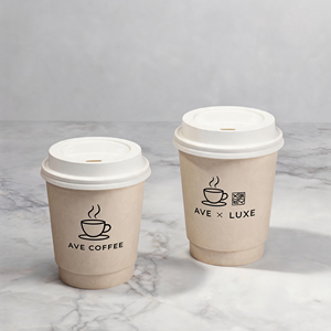 Custom Disposable Eco Friendly Food Grade Biodegradable Hot Drink Takeaway Double Wall Paper <b>Cups</b> for <b>Coffee</b> Shops - Product Image 1