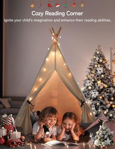 Tente Camping Pour Enfant 3-8ans -Triangular Cartoon Teepee Copertura Corda Indoor Canvas Game House para niños Sleepover - Product Image 6