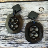 Boucles d'oreilles pendantes unisexes en corne de buffle laquée, écologiques, style mignon, tendance, pour mariages, fêtes, vente chaude au Vietnam