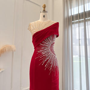 Jancember SZ018 robes de soirée élégantes en velours avec fente en forme de sirène pour filles - Product Image 3