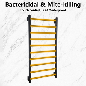 Sèche-<span class=keywords><strong>serviettes</strong></span> électrique intelligent mural moderne 50x96,5 cm à 10 rails en acier inoxydable 304 noir pour <span class=keywords><strong>salle</strong></span> <span class=keywords><strong>de</strong></span> <span class=keywords><strong>bain</strong></span> - Product Image 2