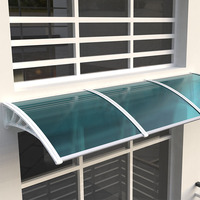 Auvent transparent en polycarbonate courbé pour entrée de balcon, fixation murale, protection contre la pluie pour appartement