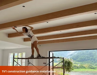 Panneau mural en PU imitation bois 3D - Moderne, imperméable et facile à installer, personnalisable pour la décoration des murs et plafonds de villas et d'hôtels