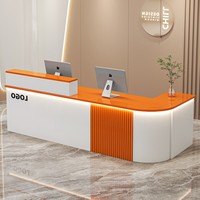 Comptoir de bar en cuir QT-204X, simple, moderne, minimaliste, avec tiroir, pour magasin de vêtements, salon de beauté